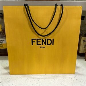 Authentic Fendi Yellow Shopping Bag